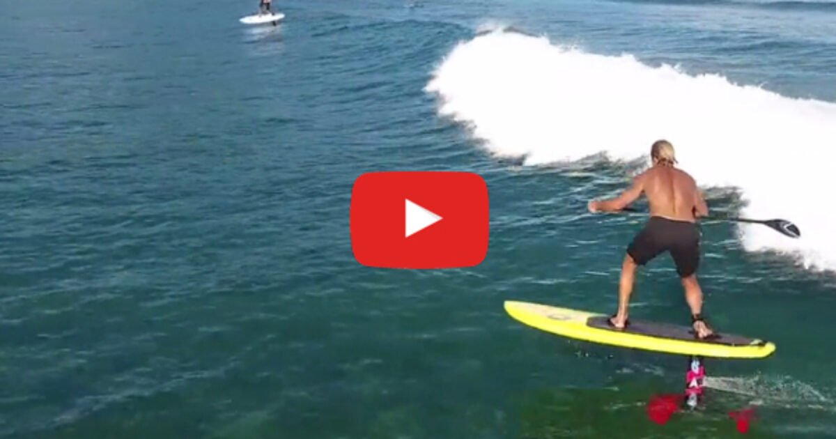 Larid Hamilton on Hydrofoil SUP